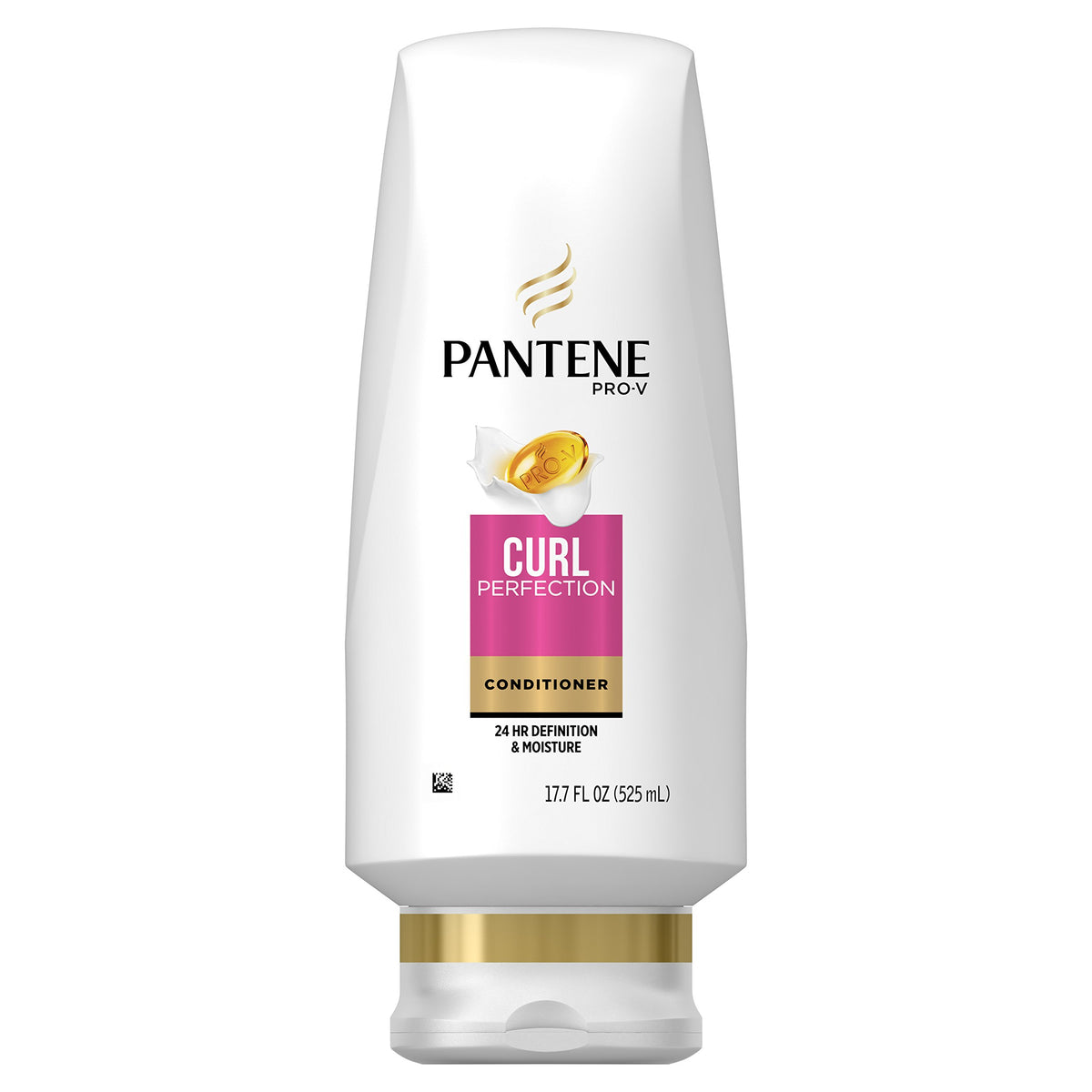 Pantene bottle front label showing Curl Perfection and benefits