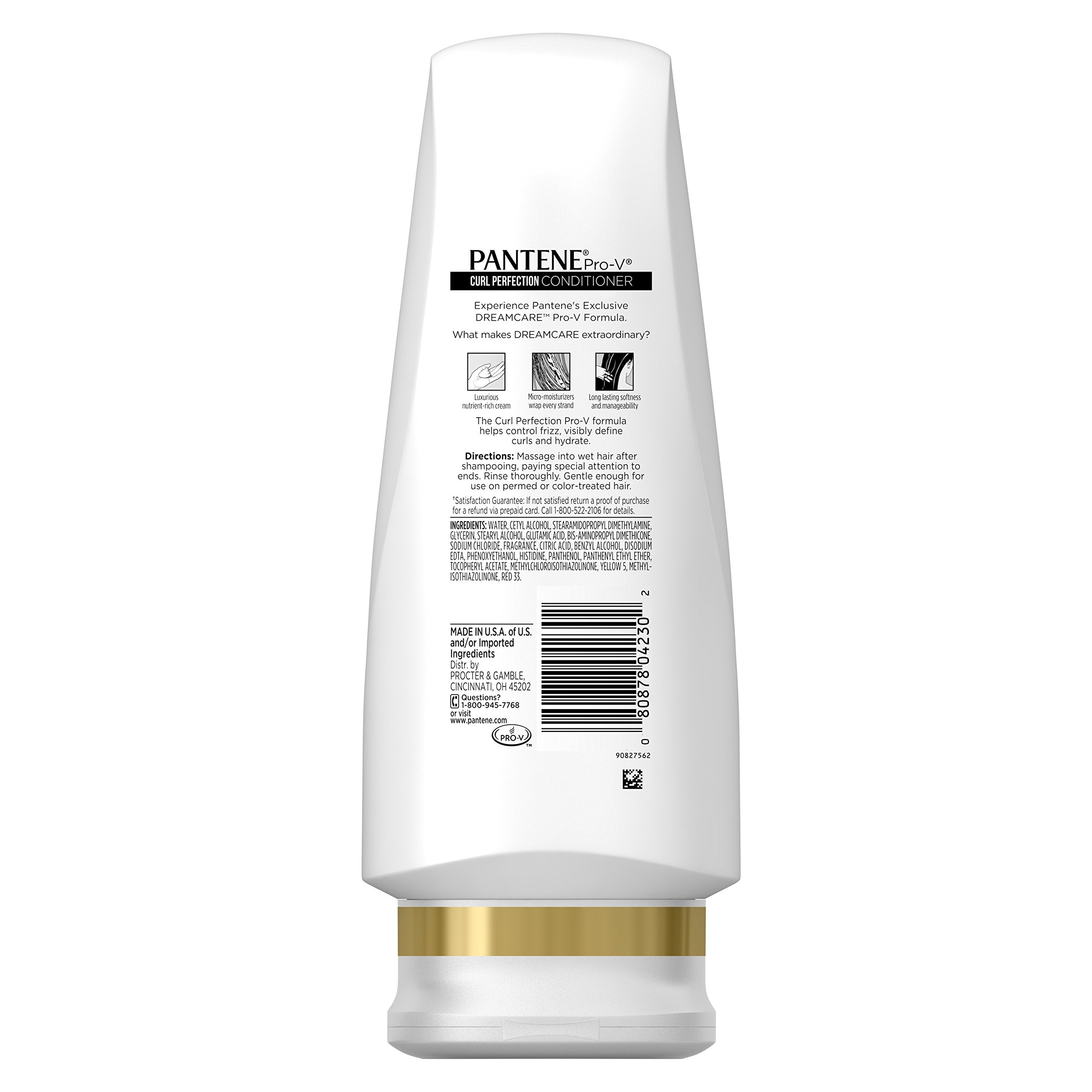 Close-up of Pantene Curl Perfection conditioner texture highlighting creamy moisturizing formula