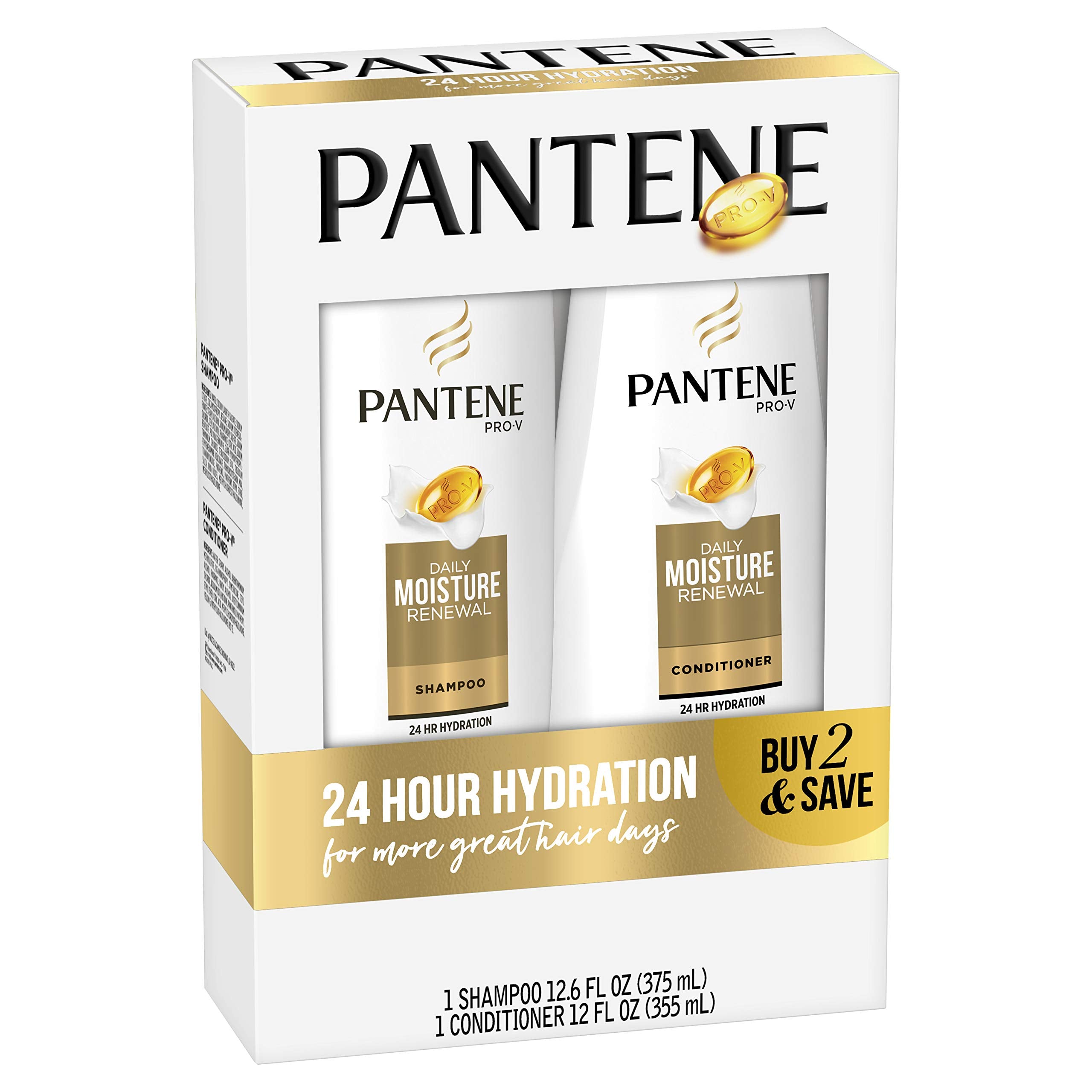 Pantene conditioner bottle close-up showing texture and branding