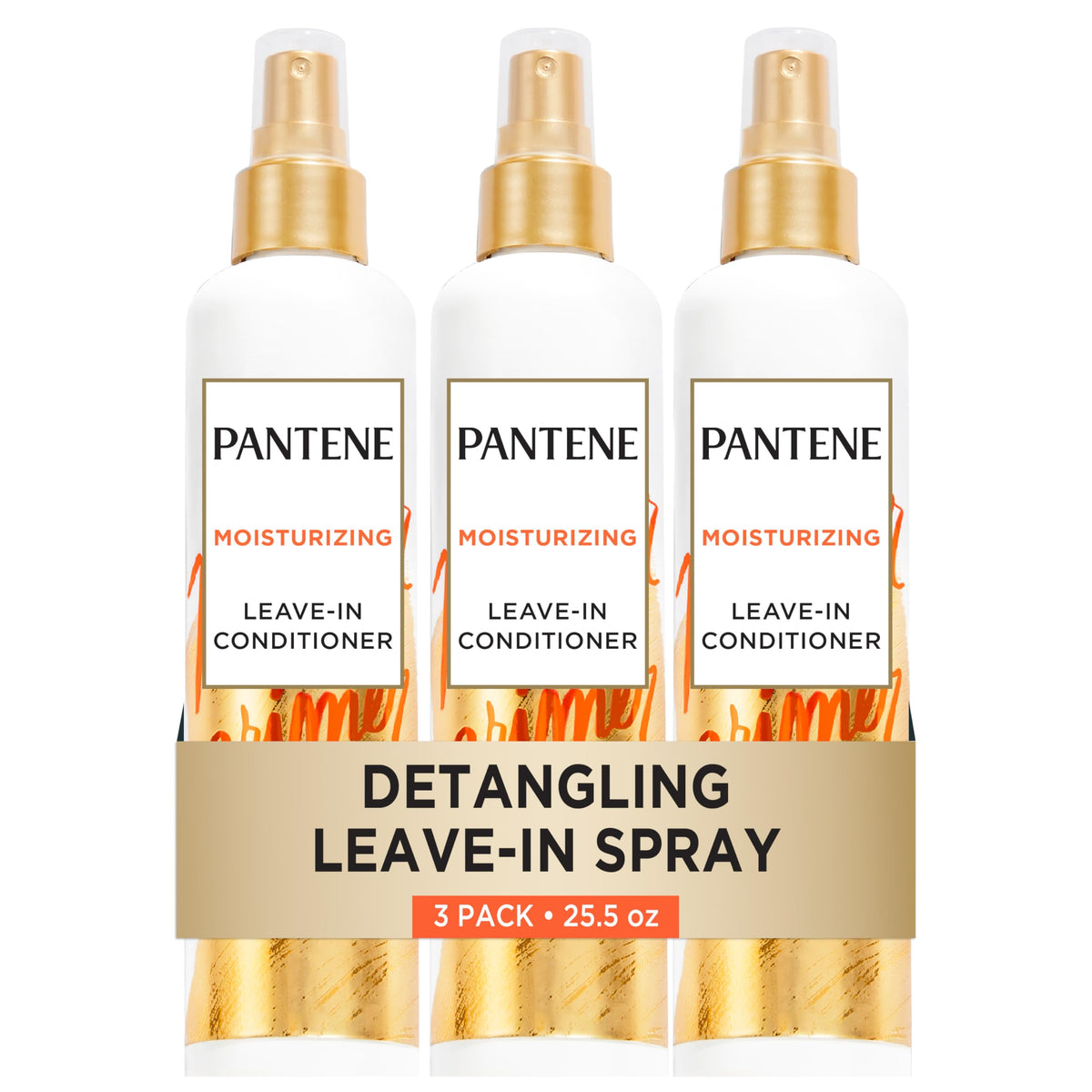 Pantene front packaging showing bottle and label, highlighting convenient three-pack