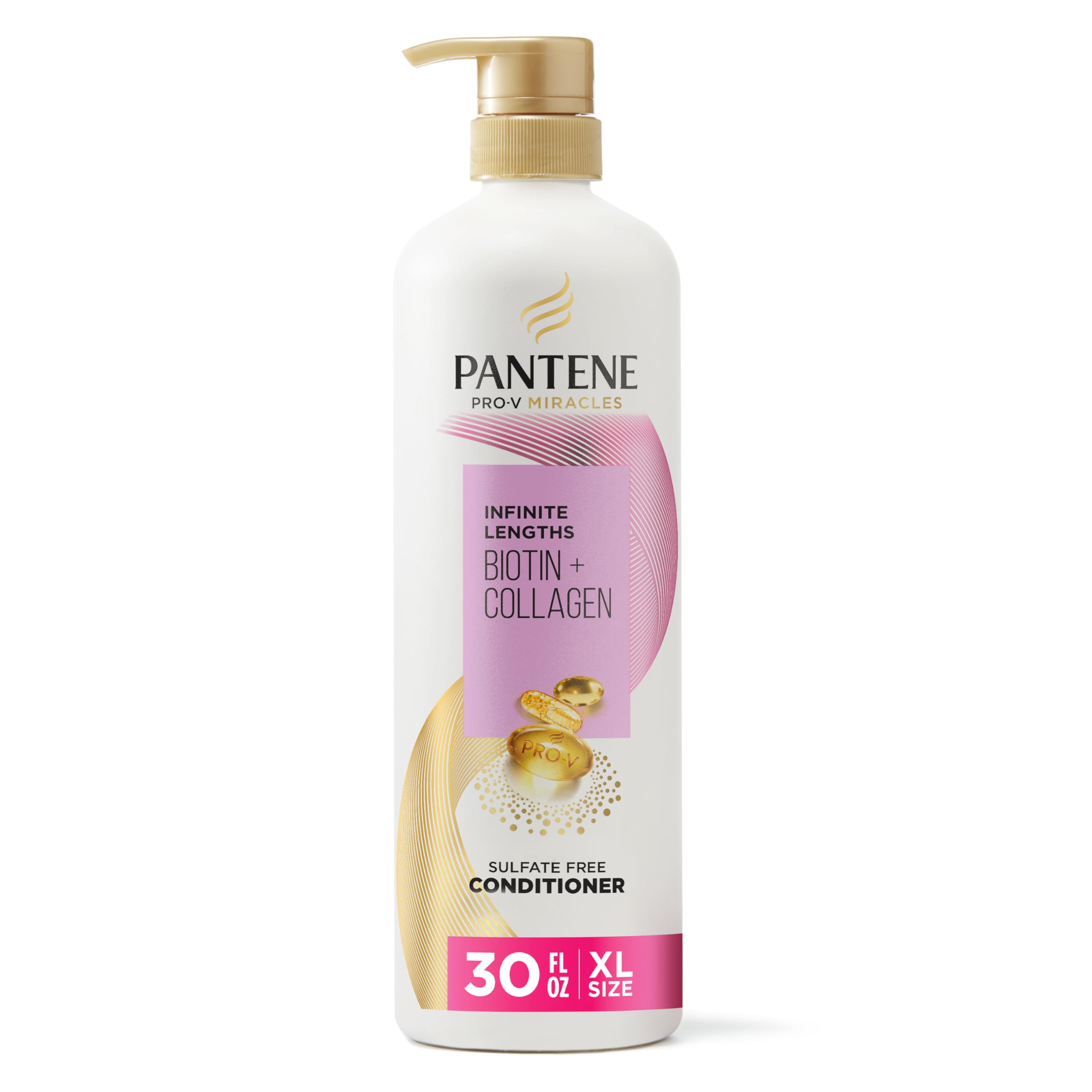 Pantene front packaging showing 30 fl oz bottle and strength benefits