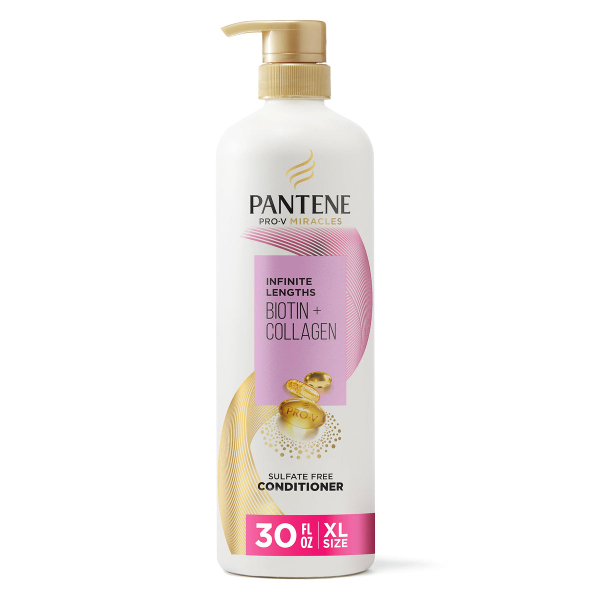 Pantene front packaging showing 30 fl oz bottle and strength benefits