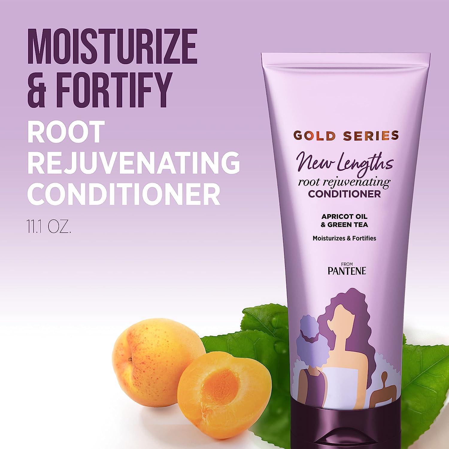 Pantene Gold Series conditioner in hands for application benefit