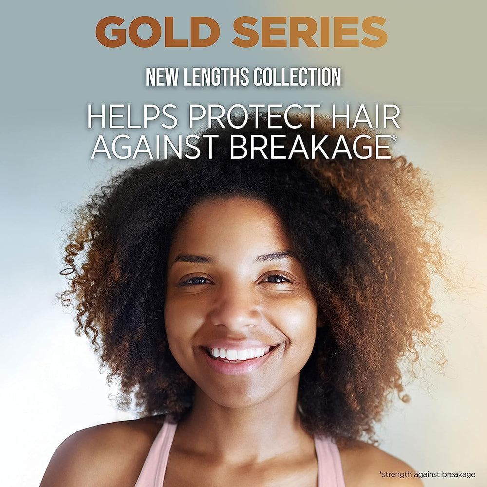 Pantene Gold Series used on hair showing improved length and strength