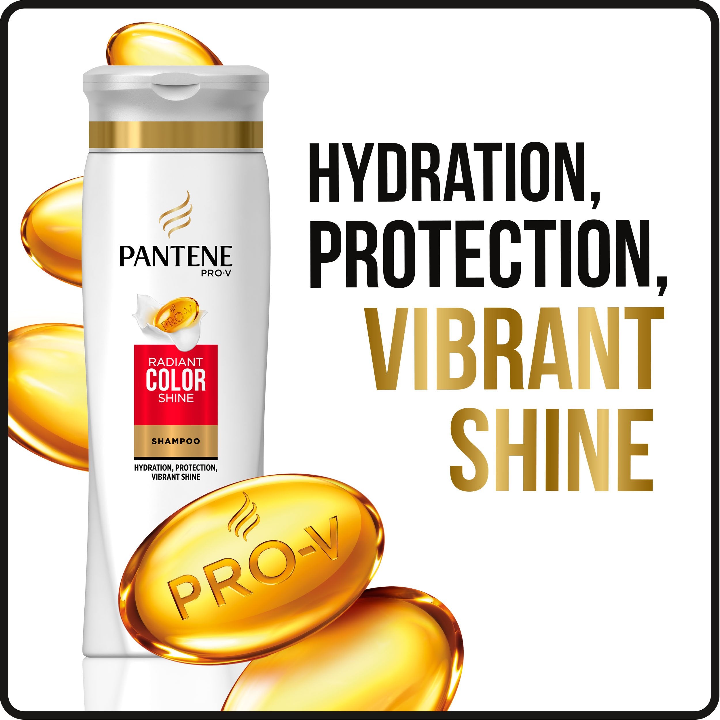 Pantene hair after use showing shiny color-treated hair and improved manageability benefit