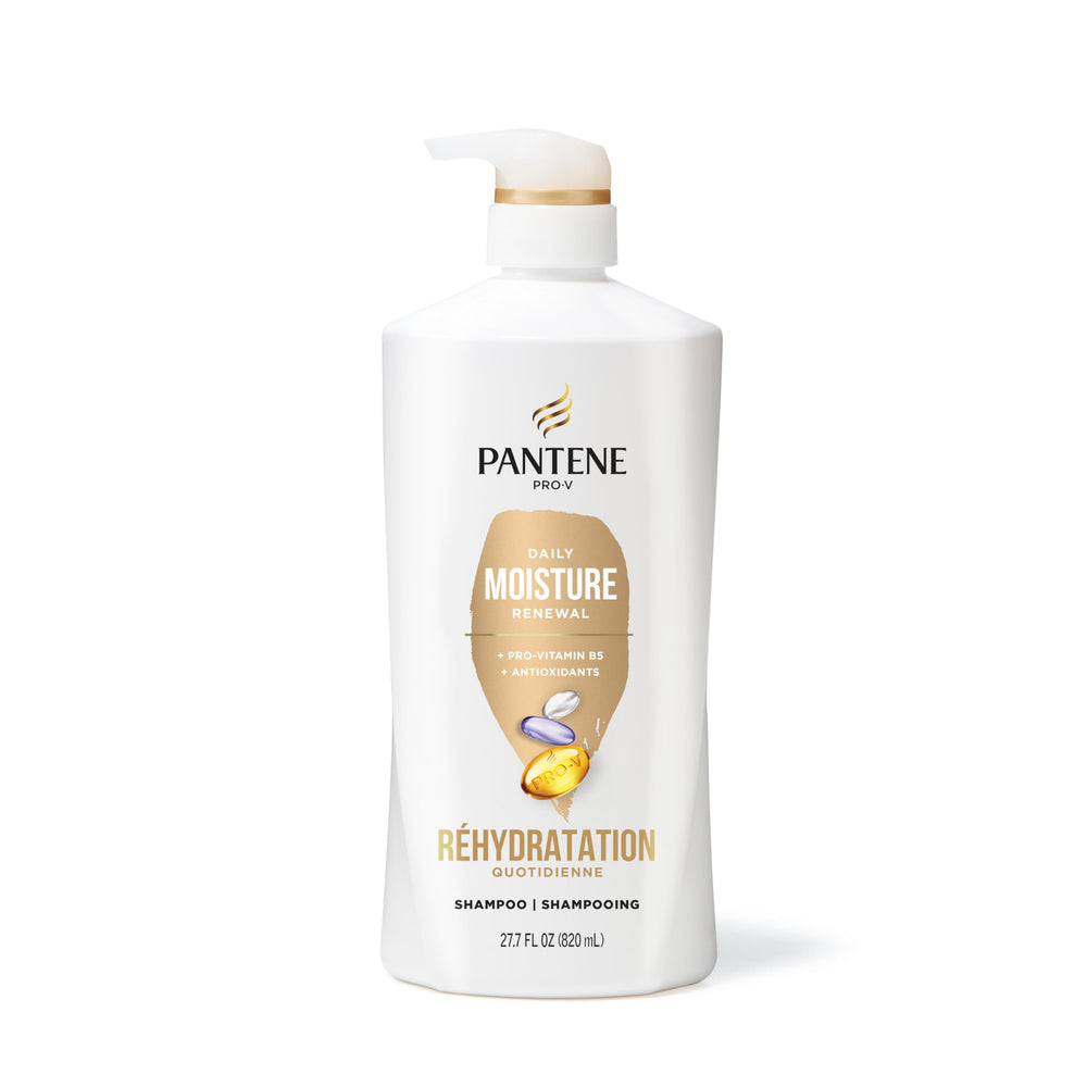 In-shower scene with Pantene used alongside conditioner for a complete moisture routine