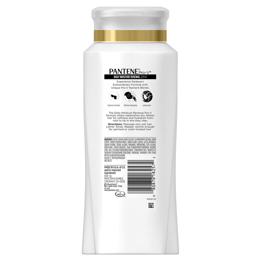 Pantene lather in wet hair illustrating cleansing and conditioning action