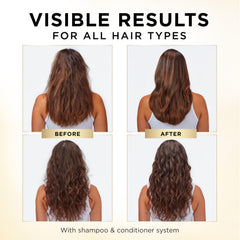 Creamy Pantene shampoo lather in hand demonstrating gentle cleansing and moisture priming