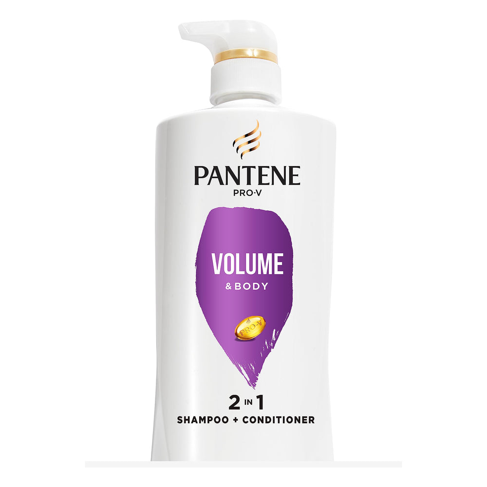 Pantene front pump bottle shows packaging and easy dispensing benefit