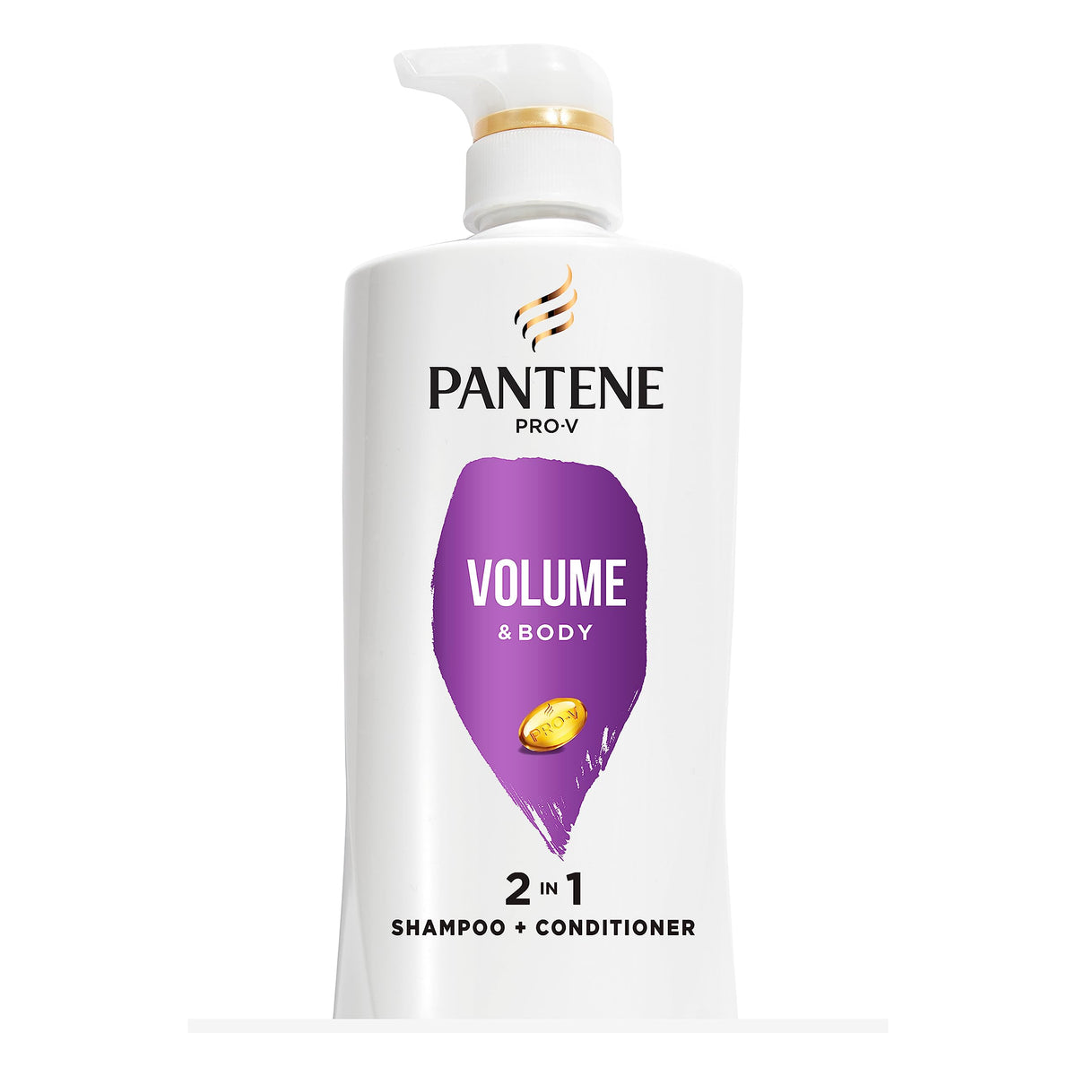 Pantene front pump bottle shows packaging and easy dispensing benefit