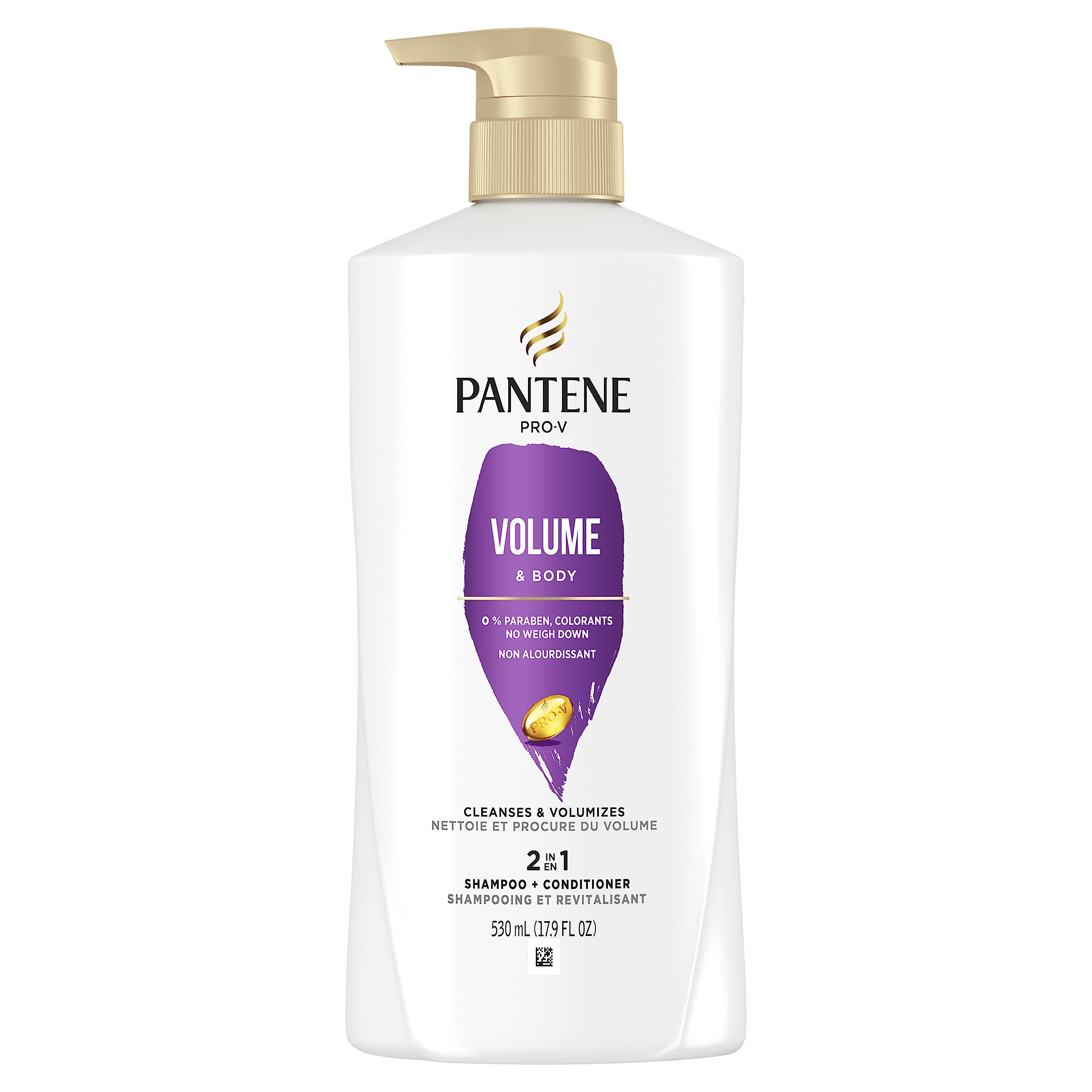 Close-up pump top of Pantene bottle highlighting convenient single-handed use