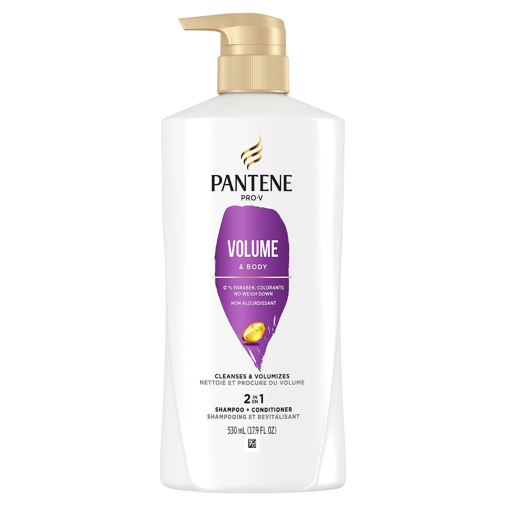 Close-up pump top of Pantene bottle highlighting convenient single-handed use