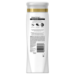 Pantene pump closeup highlighting easy dispensing and reduced product waste benefit