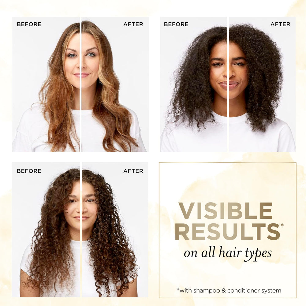 Pantene rice water label close-up showing Pro-V and sulfate-free benefits