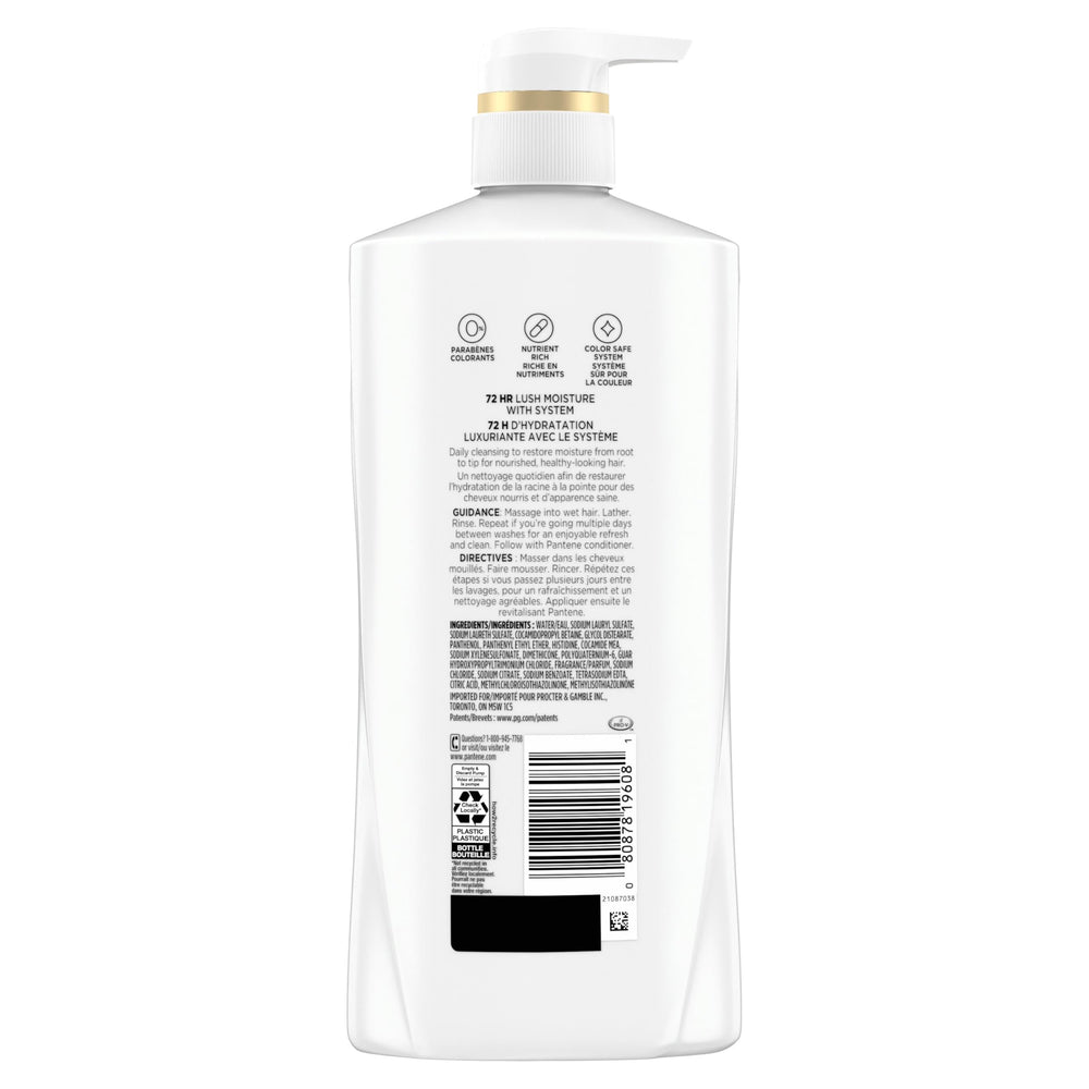 Size comparison of Pantene 27.7 oz bottle beside common household item to show scale