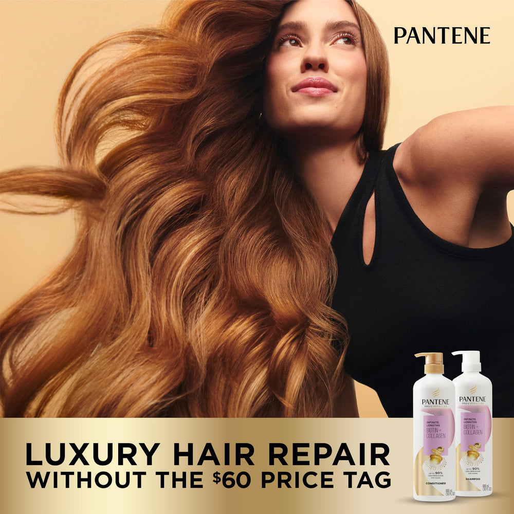 Pantene conditioner applied in shower for faster detangling and strength