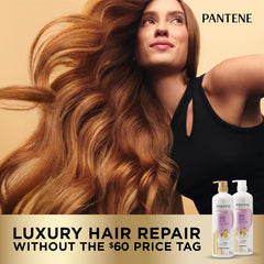 Pantene conditioner applied in shower for faster detangling and strength