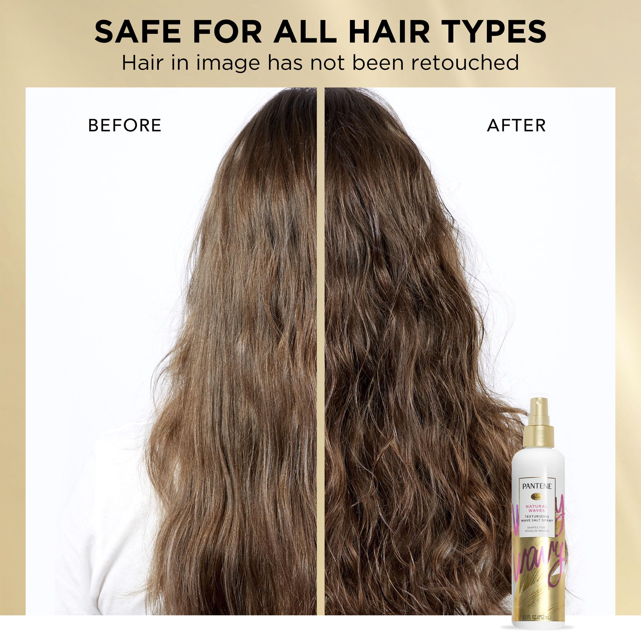 Pantene spraying on damp hair creates tousled texture and quicker drying