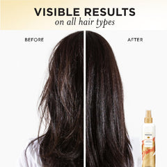 Pantene mist settling on hair strands to show lightweight texture and shine