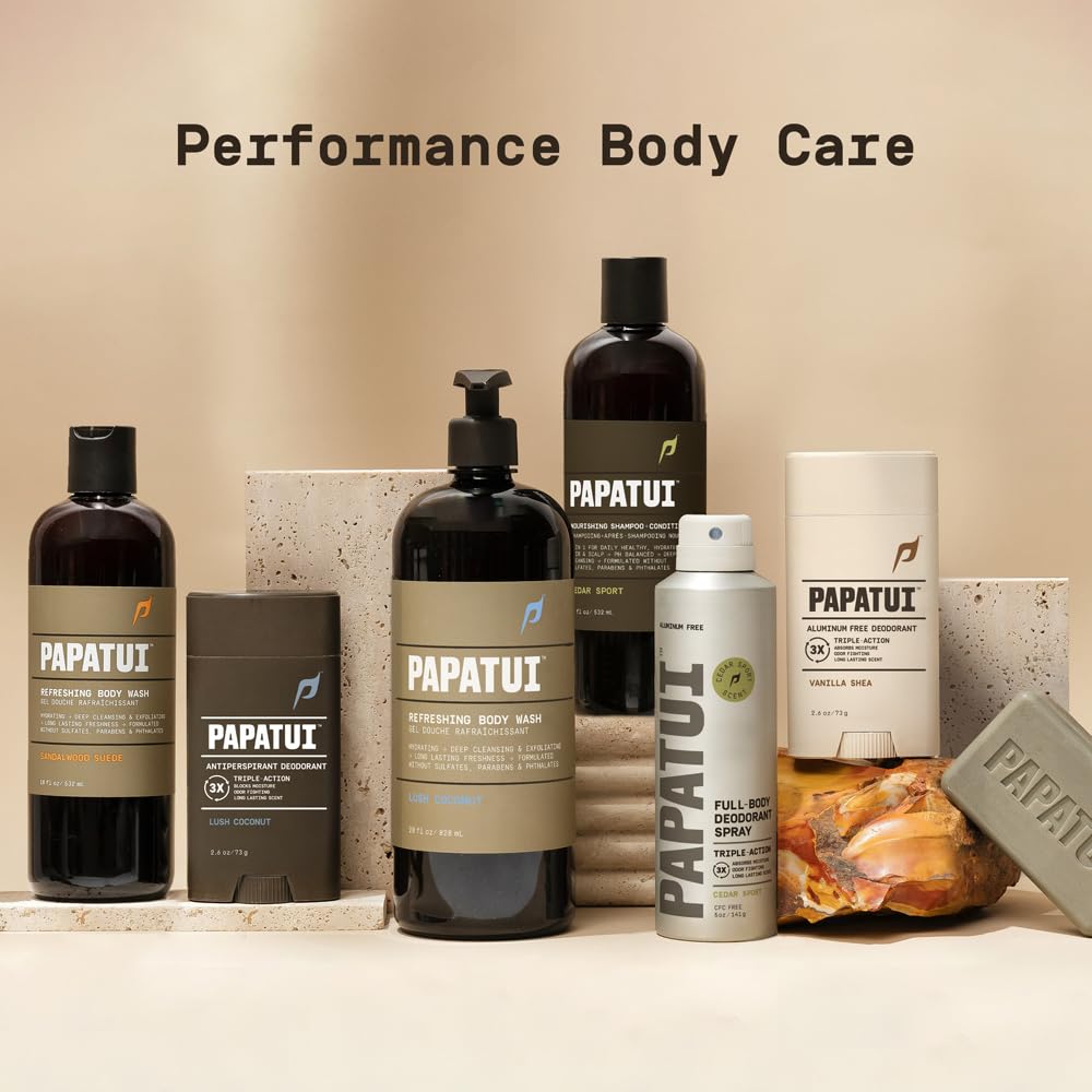 PAPATUI scent profile graphic with cedar lavender vetiver showing refreshing aroma
