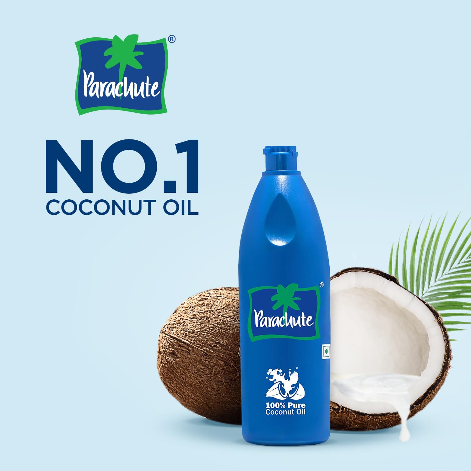 Parachute oil pouring close-up showing smooth texture and freshness