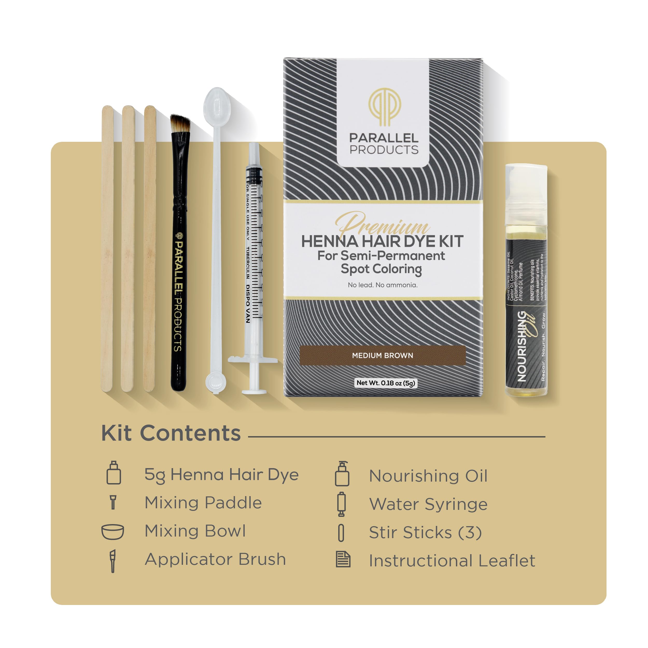PARALLEL PRODUCTS mixed henna paste texture, creamy consistency for precise application benefit