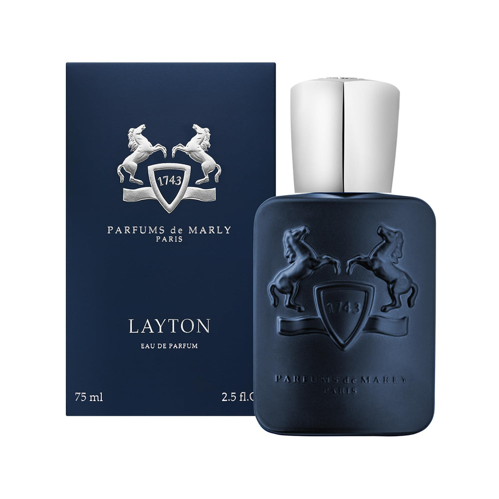 Parfums de Marly Layton cap and label close-up highlighting luxurious finish