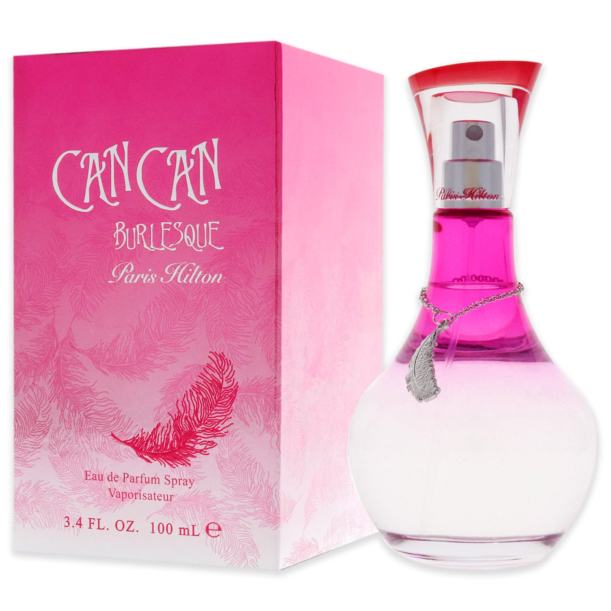 Paris Hilton Can Can Burlesque next to credit card showing bottle size and portability