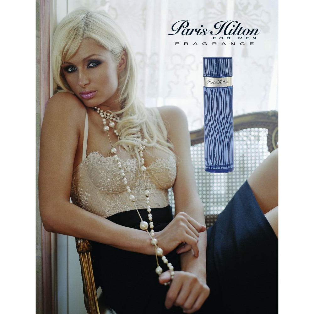 Paris Hilton notes flatlay with mango, sage, cucumber illustrating scent profile benefit