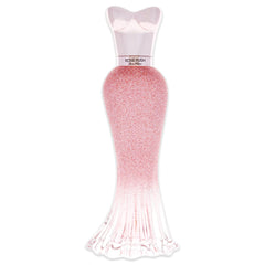 Paris Hilton Rose Rush angled bottle highlighting label and glass texture for appeal