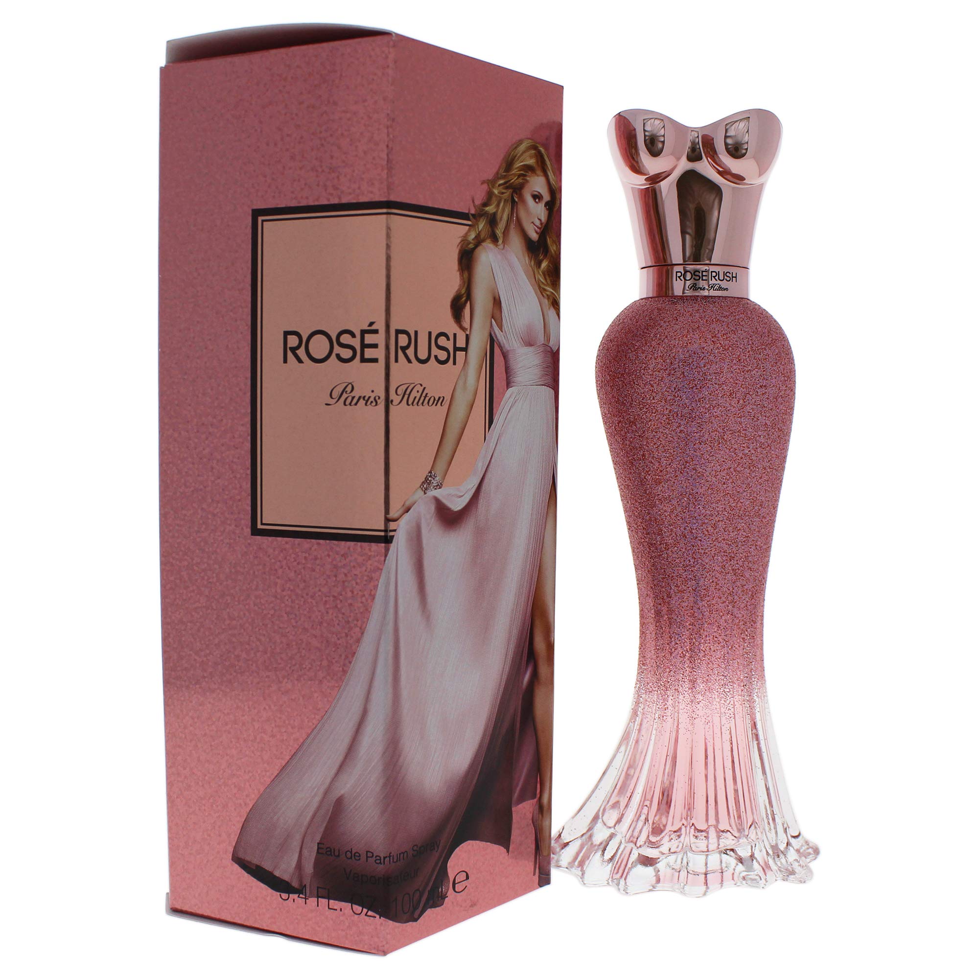Paris Hilton Rose Rush atomizer close-up demonstrating spray detail and easy use