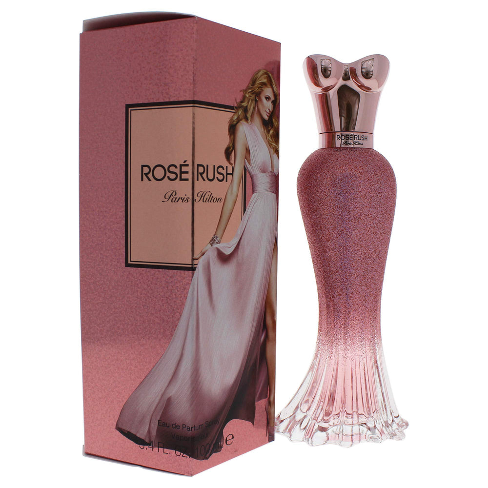 Paris Hilton Rose Rush atomizer close-up demonstrating spray detail and easy use