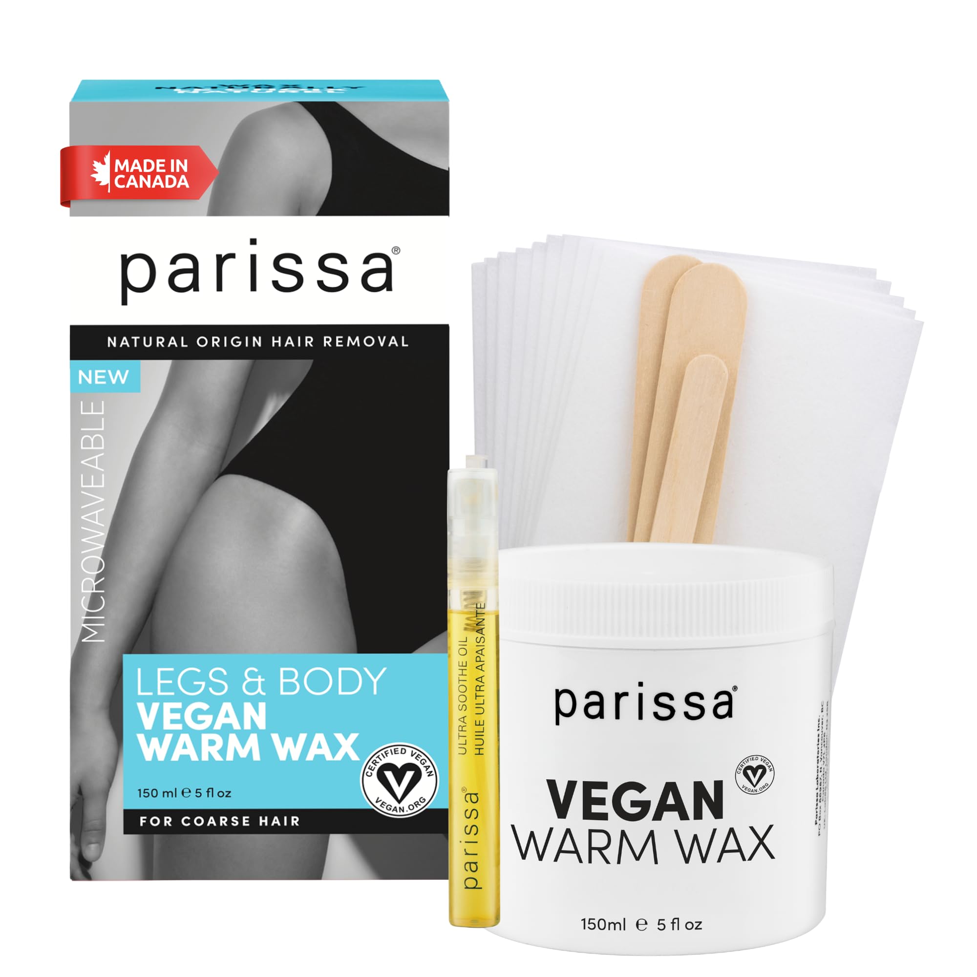 Parissa front packaging showing kit contents and quick results
