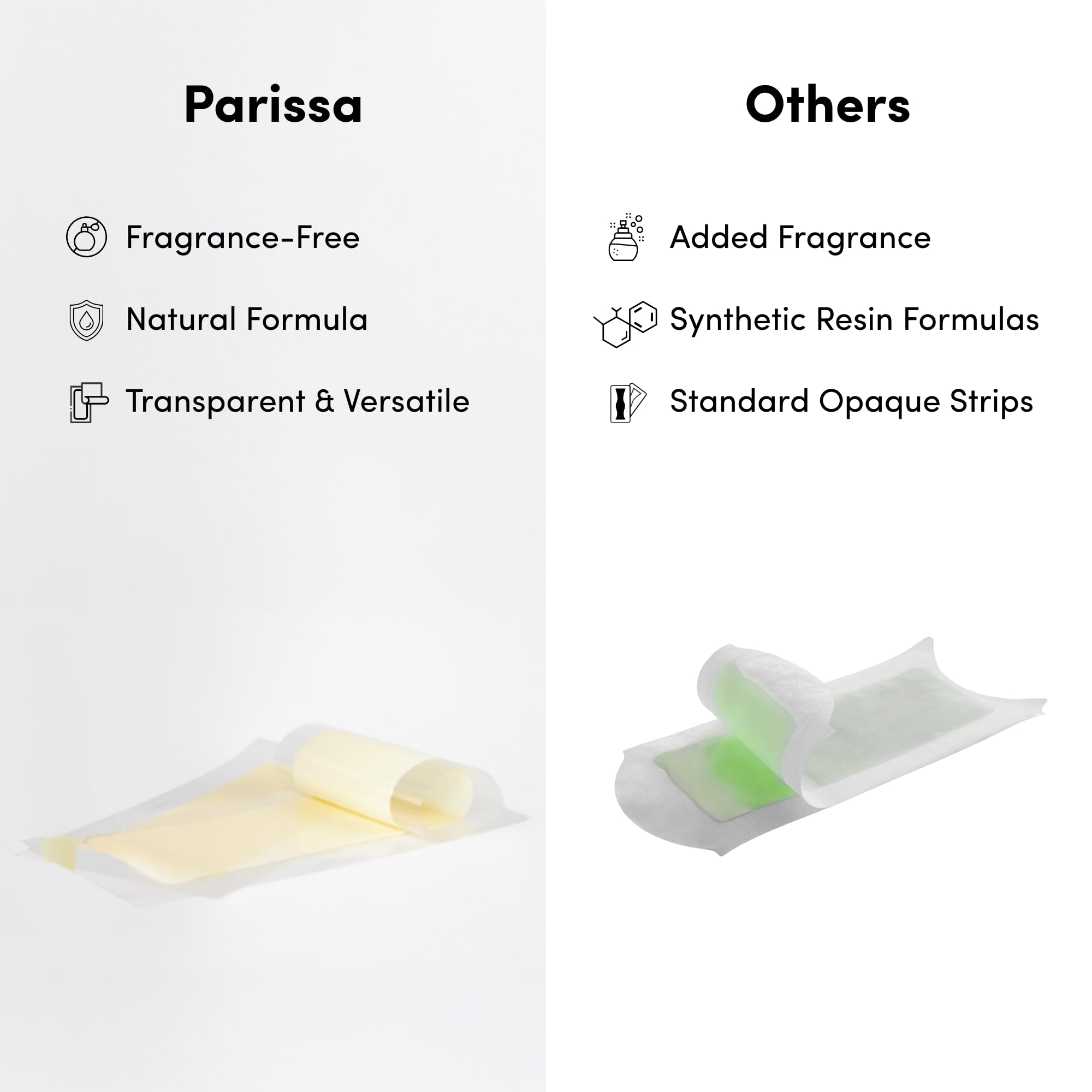 Parissa strip next to ruler showing large strip size for better coverage