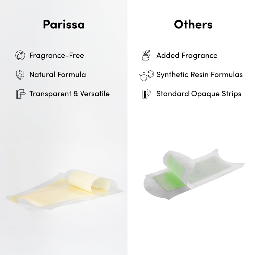 Parissa strip next to ruler showing large strip size for better coverage