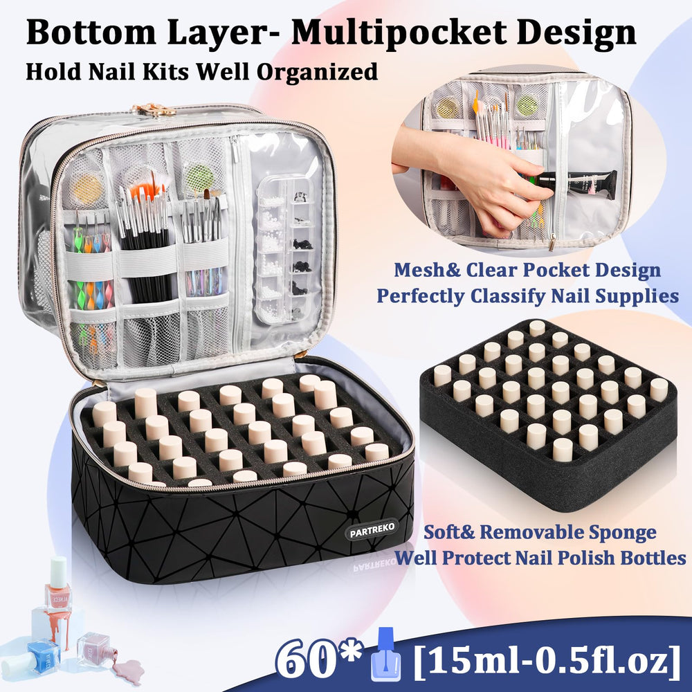 Partreko open double-layer showing bottle sponges for bottle safety