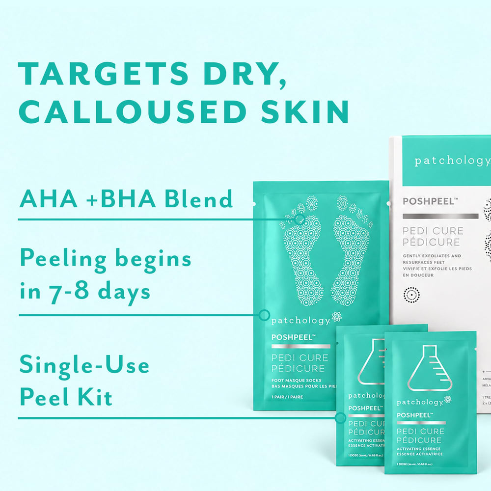 Patchology ingredient list close-up highlighting exfoliating acids and effective action