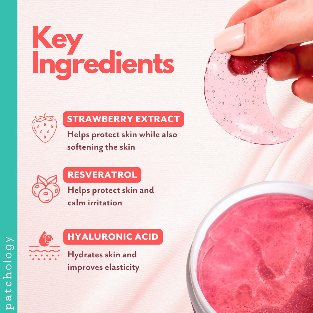 Patchology serum texture on fingertip showing hydrating hyaluronic formula