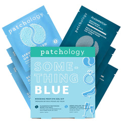 Patchology front packaging showing set and blue gift presentation for bridal gifting benefit