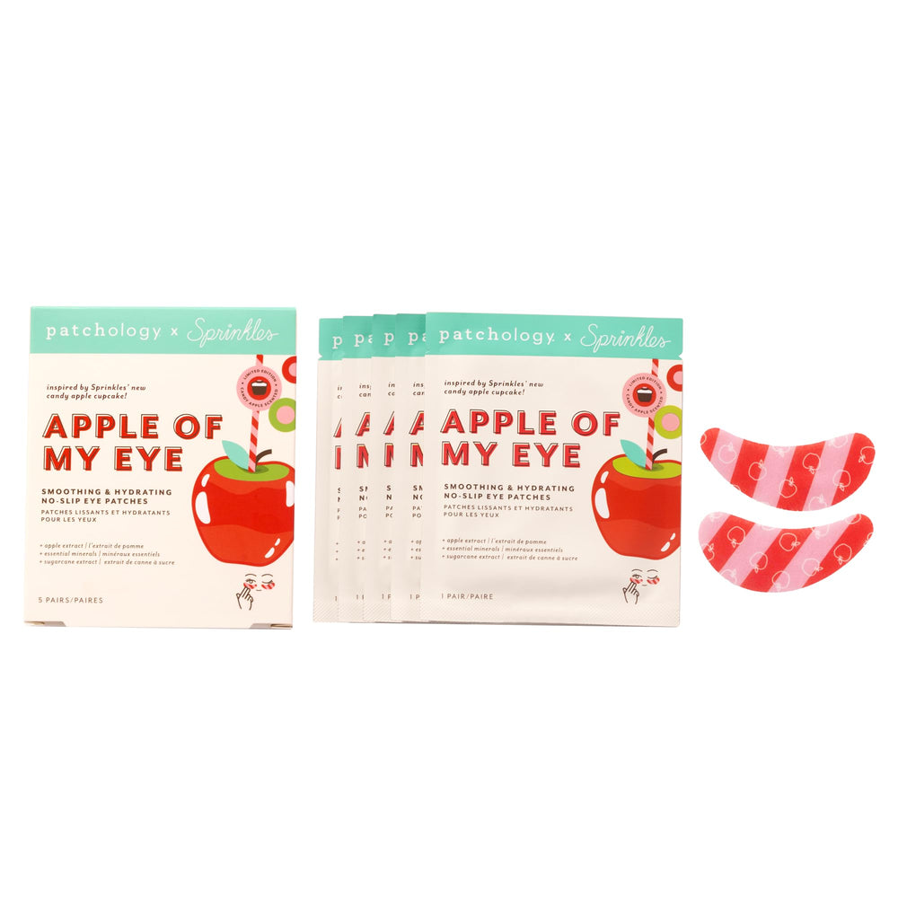 Patchology front packaging showing limited-edition candy apple design and product benefit