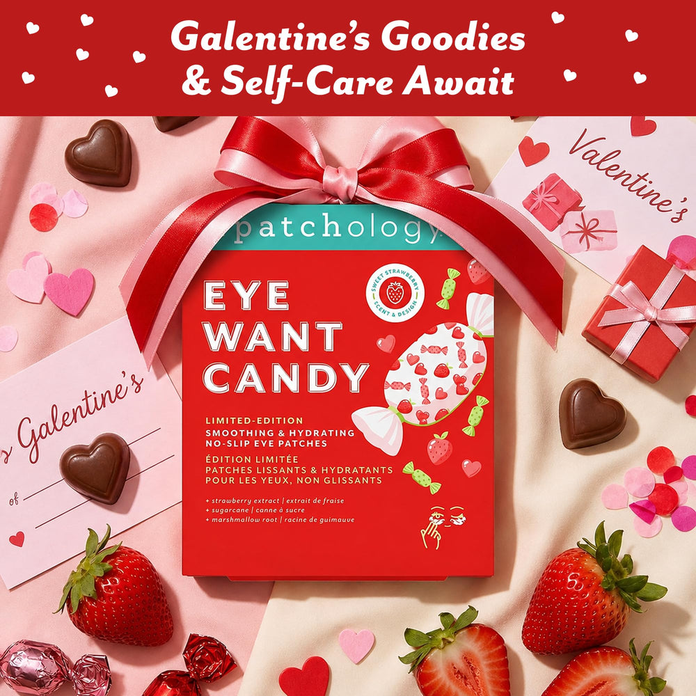 Patchology strawberries and ingredients hint at natural extract benefits