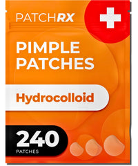 PatchRx front packaging showing 240 pimple patches and benefits