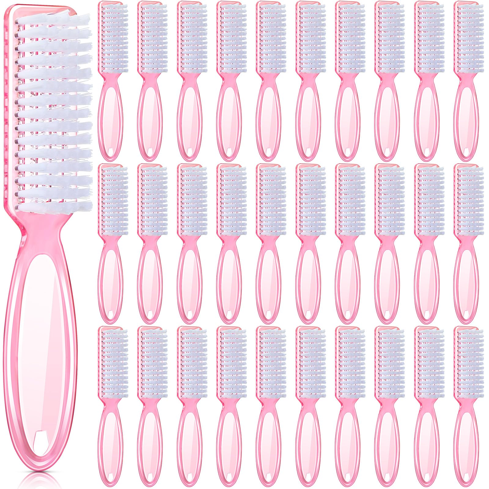 Patelai front view of 30-piece pink brush pack showing quantity and handles benefit