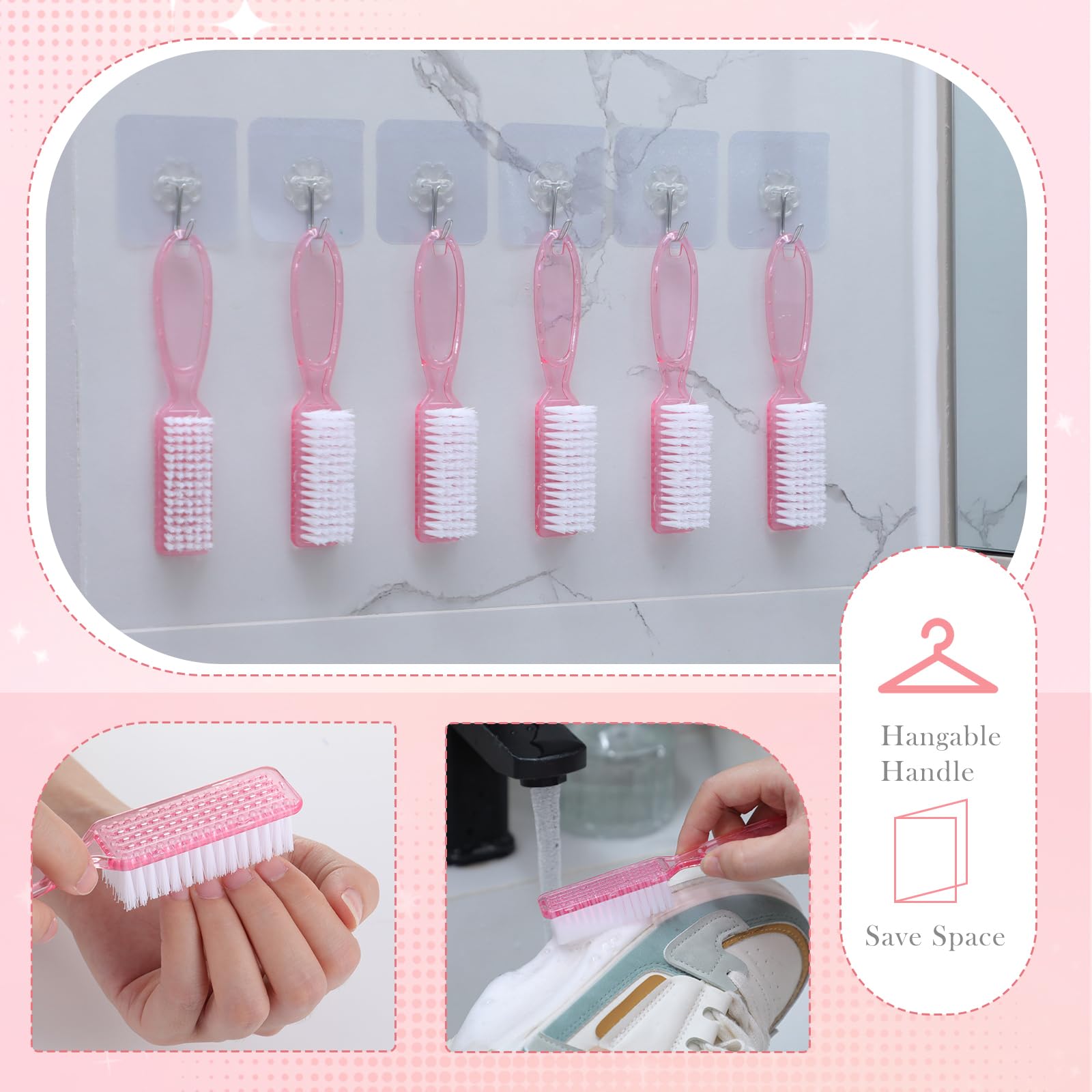 Patelai brush next to hand showing size and ergonomic reach benefit