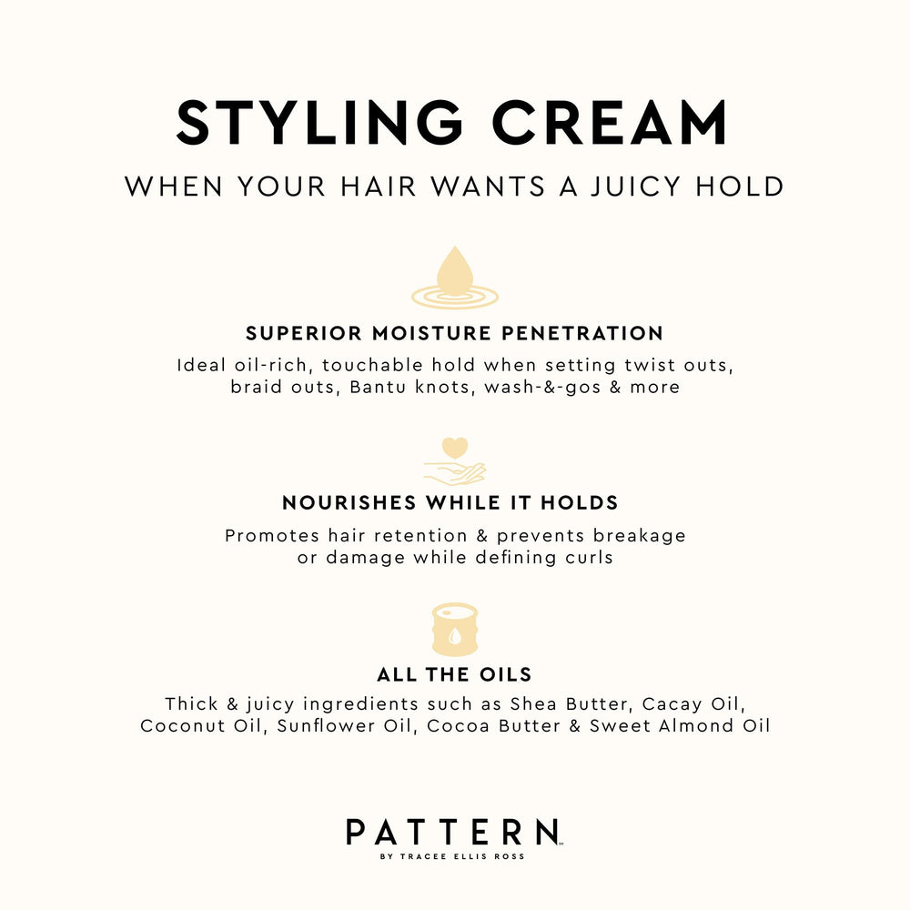 PATTERN open jar top view revealing rich cream consistency for styling