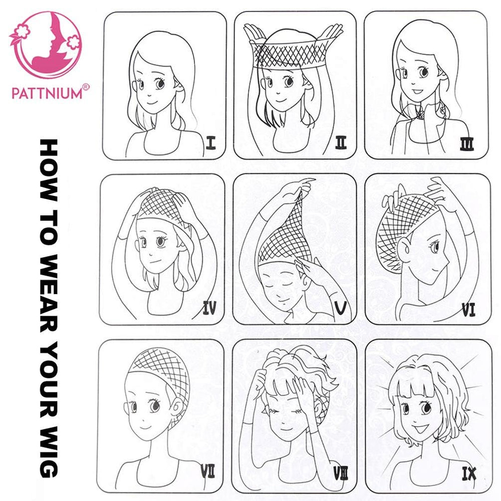 PATTNIUM packaging and contents showing wig set and care notes