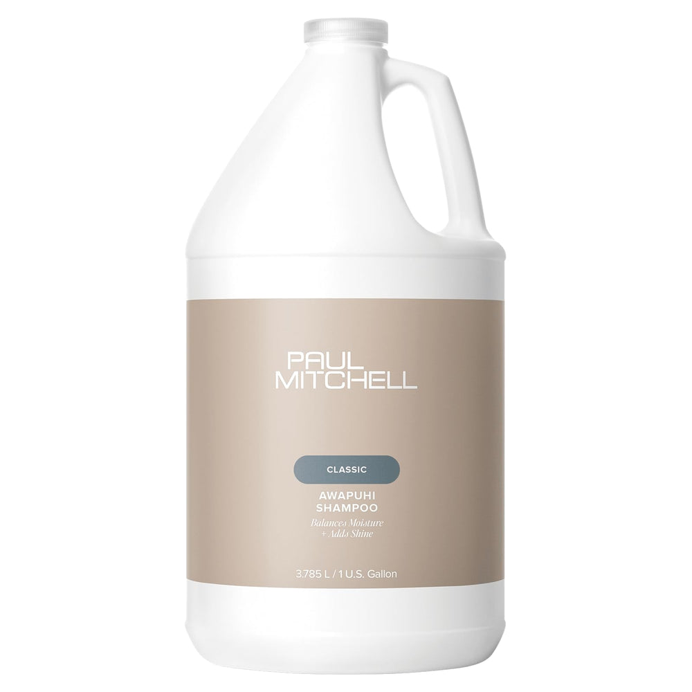 Paul Mitchell gallon front label showing product name and size benefit