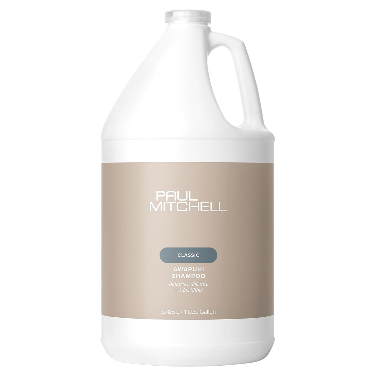 Paul Mitchell gallon front label showing product name and size benefit