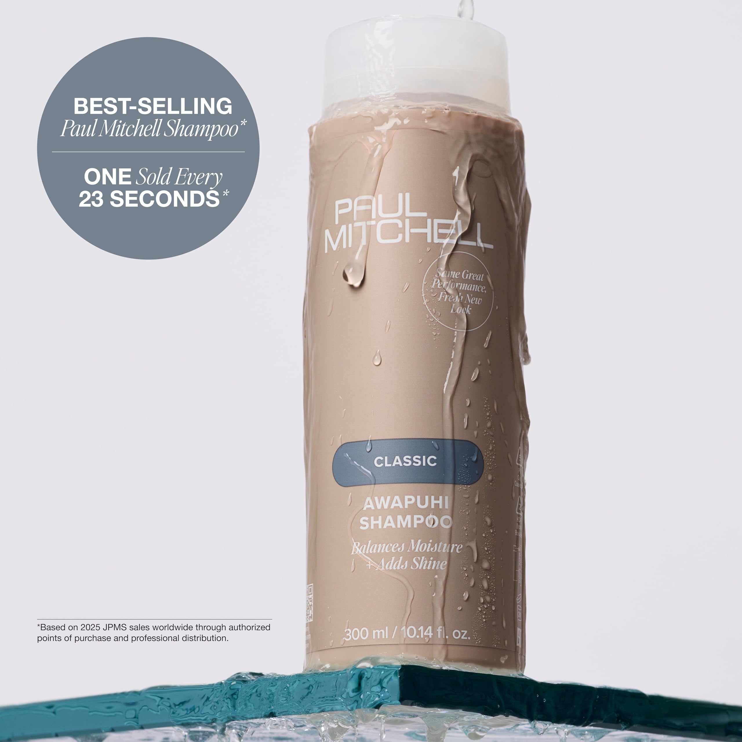 Paul Mitchell creamy shampoo texture on palm for hydration and slip