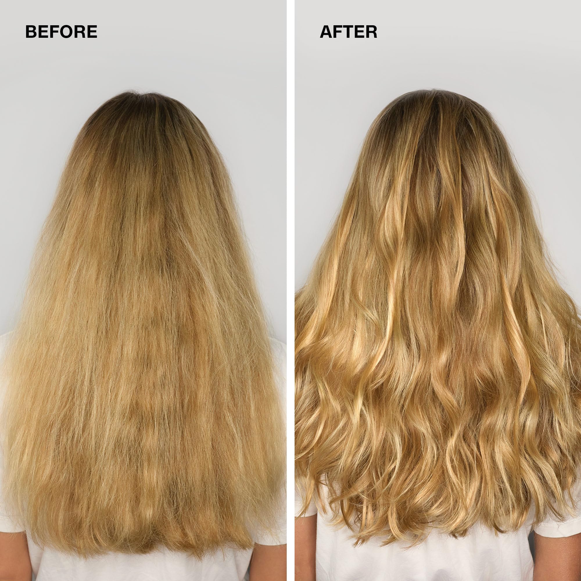 Paul Mitchell before and after hair showing smoother, more manageable strands